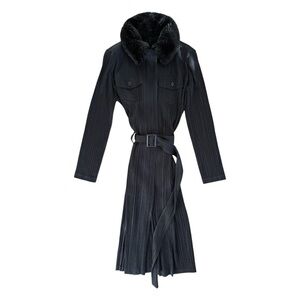 RARE Pleats Please Issey Miyake fur trim jacket